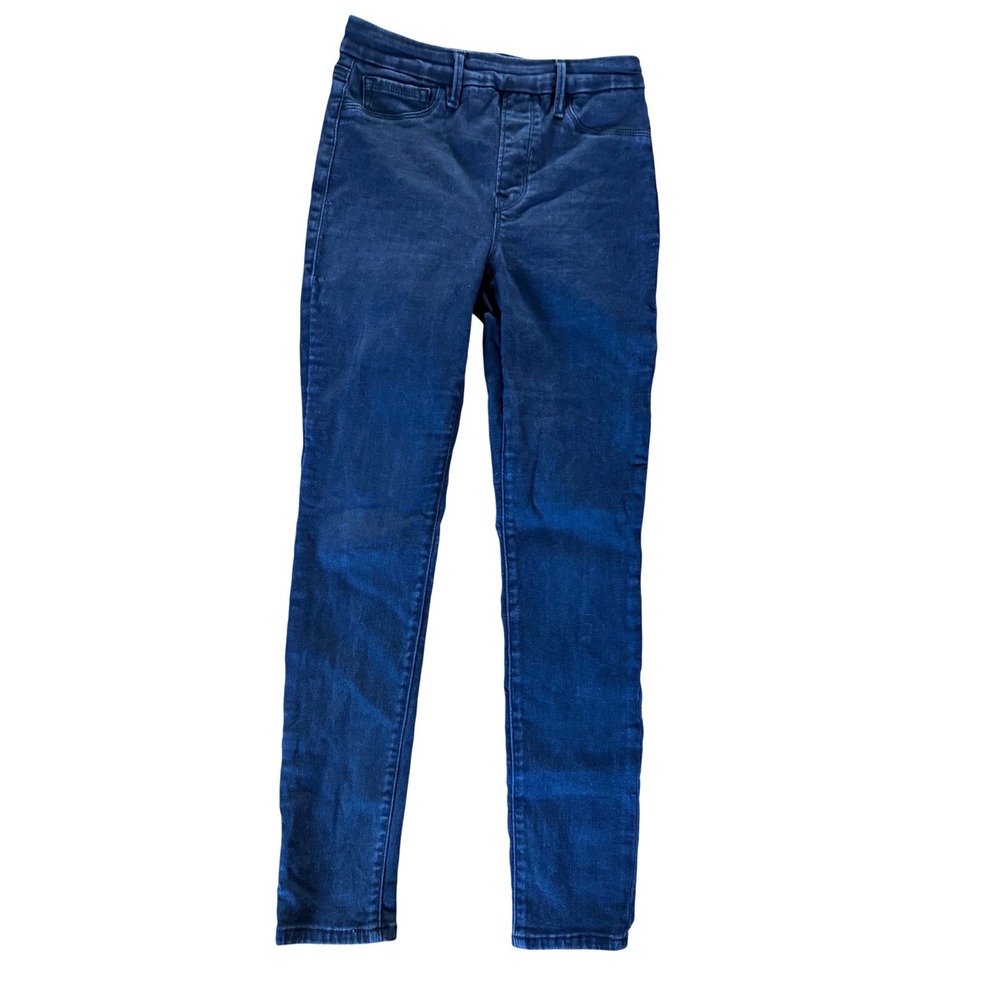 Good American black pull on stretch denim jeans‎